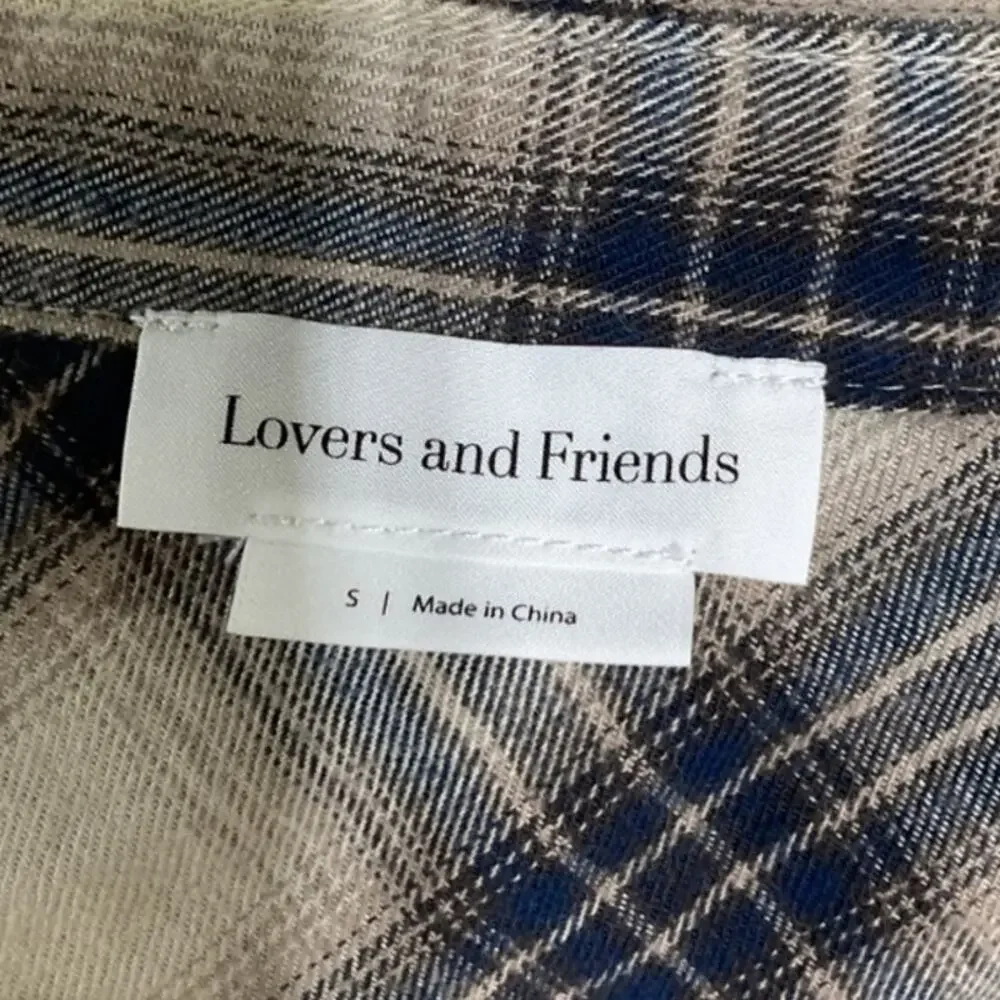 Lovers And Friends Oversized Nude Plaid Gela Shirt Size S